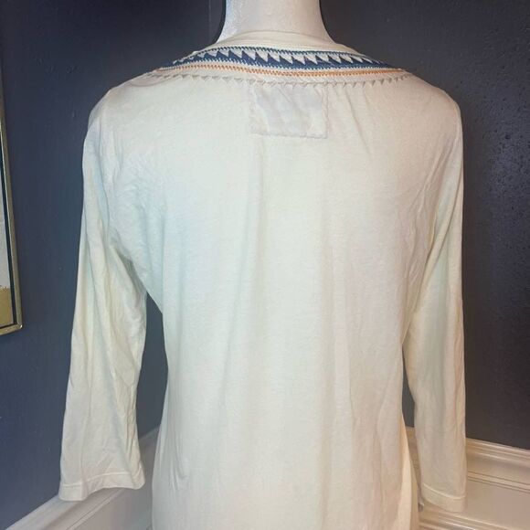 Johnny Was Embroidered Scoop Neck 3/4 Sleeve Tunic - Picture 5 of 7